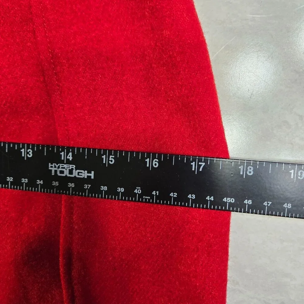 Talbots Petites Skirt Red Size 2P Fully Lined Wool Blend Back Zip Pockets Office